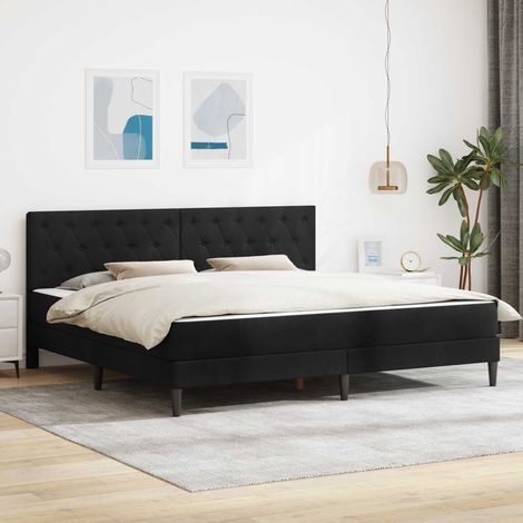 vidaXL Bettgestell mit Matratze mit Kopfteil Schwarz 180 x 200 cm Samt (1/5)