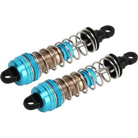 Lot de 2 amortisseurs hydrauliques 76 mm en alliage d'aluminium pour voitures RC SCY 16101, 16102, 16103 et 16201 (échelle 1/16), bleus. (1/5)