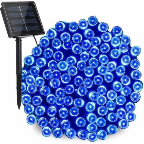 100 LED 12 m, guirlande solaire avec panneau intégré, 8 modes d'éclairage, étanche IP65, décoration extérieure jardin et fête
