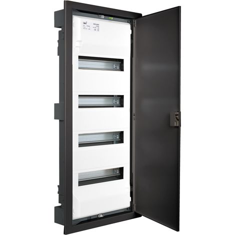 Coffret modulaire encastré métal anthracite 4 rangées - Solera