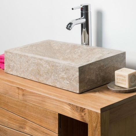 Lavabo sobre encimera de baño Alejandría rectángulo 30x40cm gris
