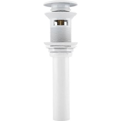 Bonde de lavabo avec trop-plein et orifice de trop-plein, robinet de lavabo à clapet pour le remplissage et la vidange, blanc, salle de bain, bouchon de vidange en nickel (1/4)