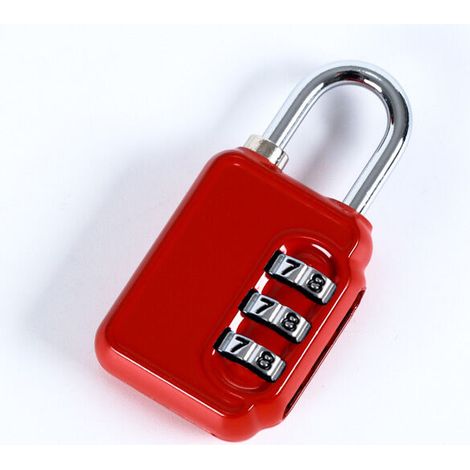 Cadenas à combinaison étanche à 3 chiffres pour gymnase scolaire, cadenas extérieur pour abri de jardin, clôture rouge