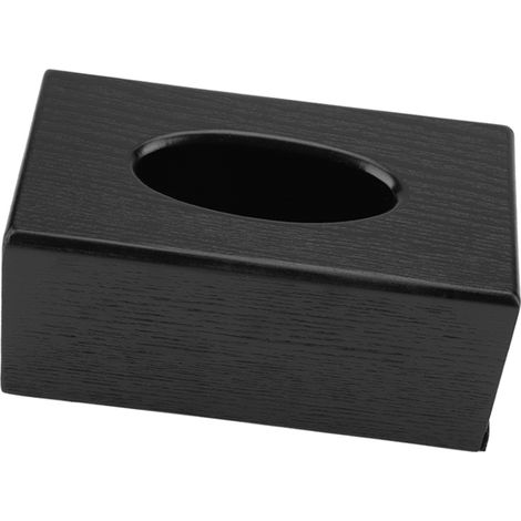Boîte à mouchoirs rectangulaire en bois naturel et élégant pour salon, chambre, cuisine (noir) (1/5)
