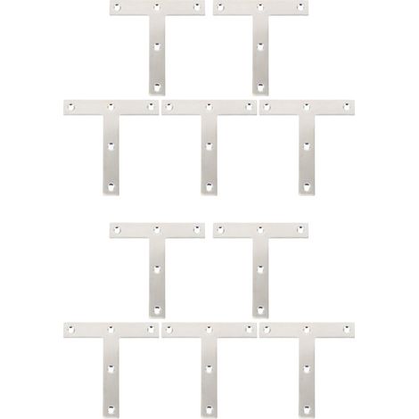 Lot de 20 équerres d'angle plates en T pour réparation de meubles, placage de bois, 90 degrés, 120 mm x 120 mm (1/5)