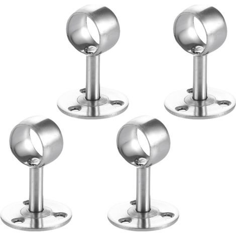Supports de tringle à rideaux FENICAL 19 mm en acier inoxydable antirouille, lot de 4, fixation murale pour barres de rideau de douche (1/5)