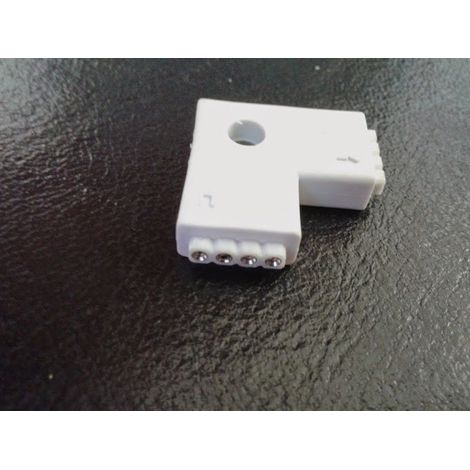 Trade Shop - 4-poliger "L"-abgewinkelter Clip-Anschluss für RGB-SMD-LED-Streifen -