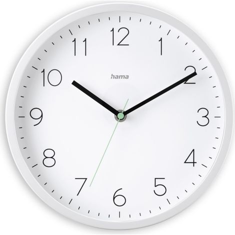 HORLOGE MURALE DCF RADIOPILOTÉE ''MINORQUE'', ANALOG., Ø 25 CM, BLANC HAMA (1/3)