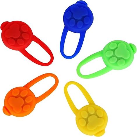 Sollbry 5 Pièces Pendentif Lumineux Clignotant LED, Collier LED de Silicone de Chien Collier de Lumière pour Animal, Pendentifs pour Colliers de Chien Chat (1/3)