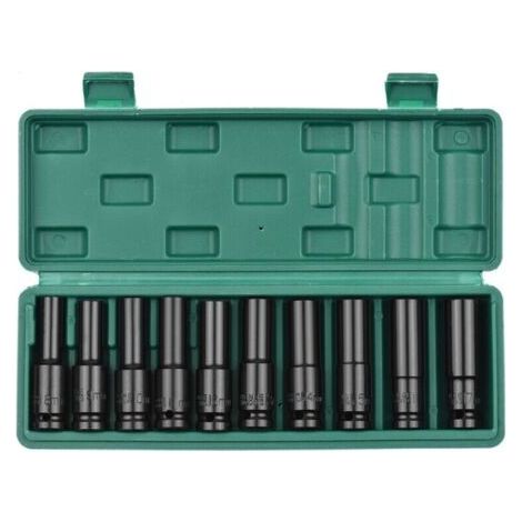 Jeu de 10 douilles d'extension pneumatiques 1/2 hexagonales noires (1/5)