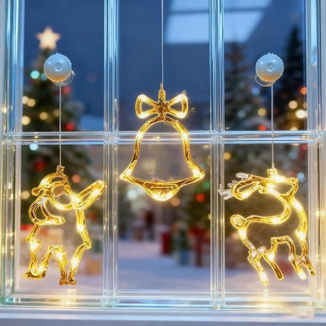 Décoration Noël lumineuse pour fenêtre avec minuterie (1/5)