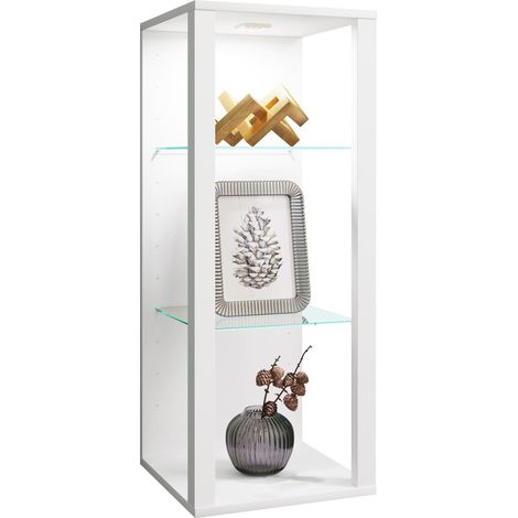 Vetrina in vetro VCM appesa  vetrina vetrata con vetro di sicurezza ESG  dimensioni ca. A. 90 x L. 35 x P. 35 cm  Vetri pensili  Moderno e salvaspazio  Vetrina in vetro - Glasol MW (Bianco)