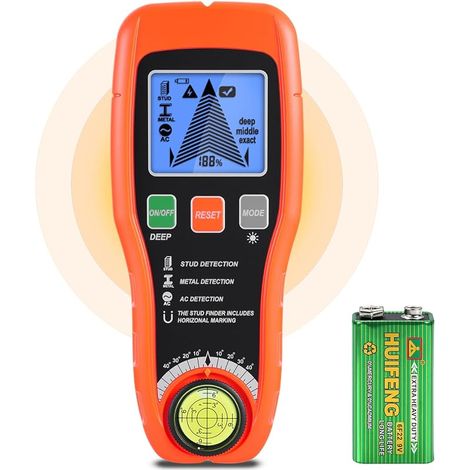 Détecteur de ligne multifonction avec écran LCD et alarme audio, détecteur de câbles et de métaux avec calibrage automatique, détecteur de câbles et de métaux pour bois, câbles AC, boulons, tuyaux (1/5)