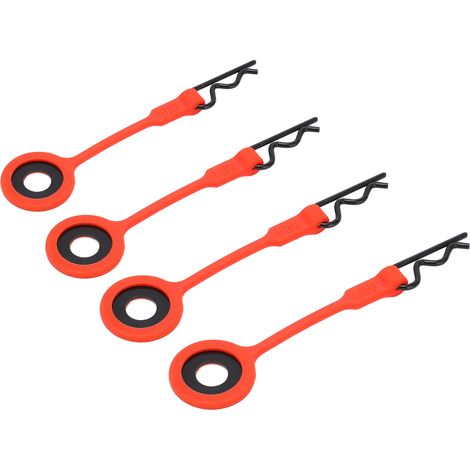 4 clips de fixation universels en silicone et métal pour carrosserie de voiture RC 1/10 (rouge) (1/5)
