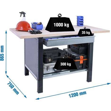 Simonrack BT6 Pro Werkbank robust anthrazit 32 mm Buche