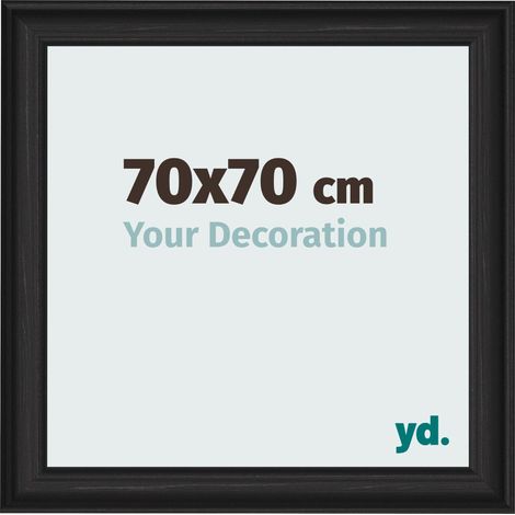 yd. - Cadre photo 70x70 - Noir Grain de Bois - MDF - Lazio (1/5)