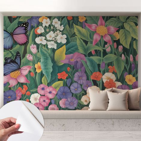 Fotomurale adesivo - parete decorativa - decorazione casa - stile moderno parete - Esplosione floreale 208x146 cm (1/5)