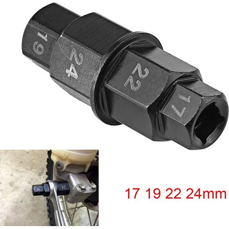 1 Pièce Outil de Démontage Axe Roue Moto 17-24mm, Clé Hexagonale pour Spindle Avant (1/5)