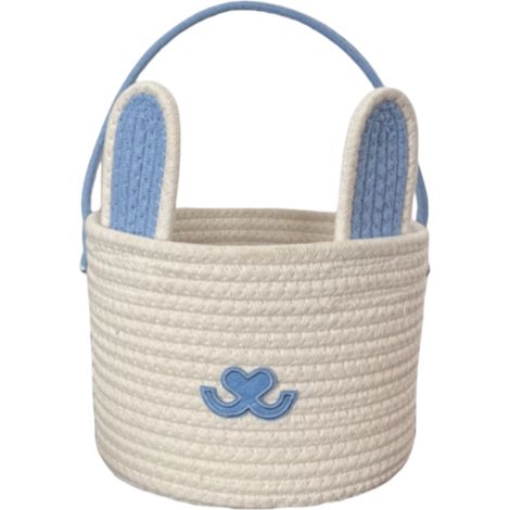Panier à Oeufs - Corde de Coton Naturel - Style Occidental - Poignée Intégrée - Décoration de Pâques et Rangement - 1 Pièce (1/5)