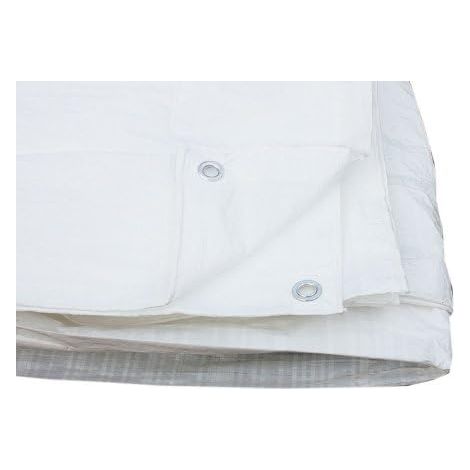 Bâche blanche avec œillets 3,5 x 4,5 m 80 g/m²