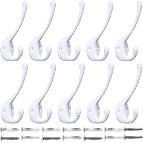 lot De 10 Crochets Muraux Modernes (blanc) Pour Vtements, Chapeau, Robe, Crochet Mural Pour Entre D'alle (1/5)