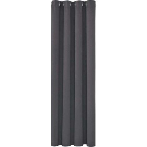 Rideaux Occultants Isolant Thermique Anti Froid, 150200 CM Design Moderne à Oeillets, Gris Foncé, 1Pièces