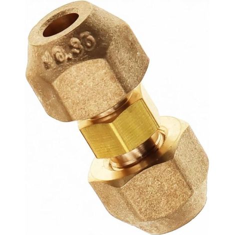 Rallonge de tuyau en cuivre pour climatisation - Double connecteur - Tête de connexion intermédiaire - Sans soudure - Tube en cuivre de 6 à 22 mm - Écrou évasé (6,35 mm) (1/4)