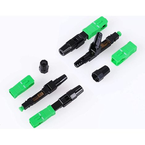 Elfcam Schnellverbinder SC/APC für Glasfaser – 5er-Pack – Simplex Singlemode (SM), hochpräzise Ausführung (1/5)