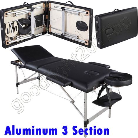 Massageliege, Bett, Schönheitssalon, Tisch, Stuhl, Tattoo-Therapietisch, verstellbar, 3-teilig, Aluminiumrahmen (1/5)