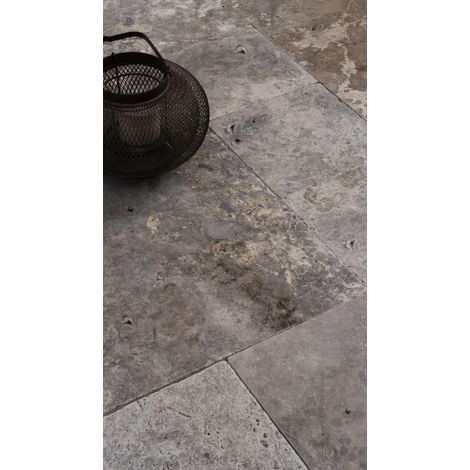 Carrelage Travertin Rustique - Silver - Opus 4x1,2cm - Vieilli - (0,74 m²)