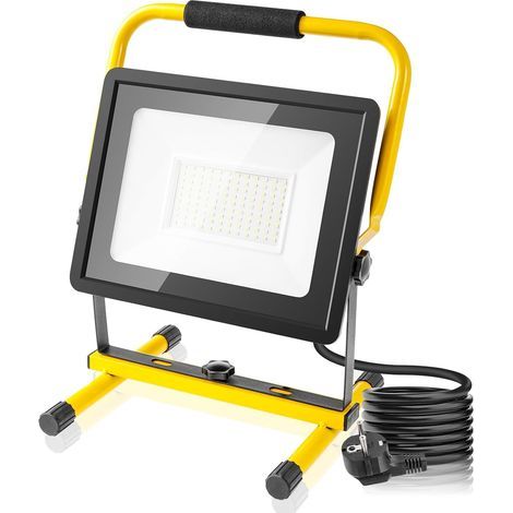 LED Floodlight, 100W 10000LM, 3M Cable, IP65 Waterproof, For Construction Sites, Garages (1/5)