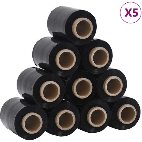 Films étirables 50 pcs noir 23 μm 10 cm x 150 m