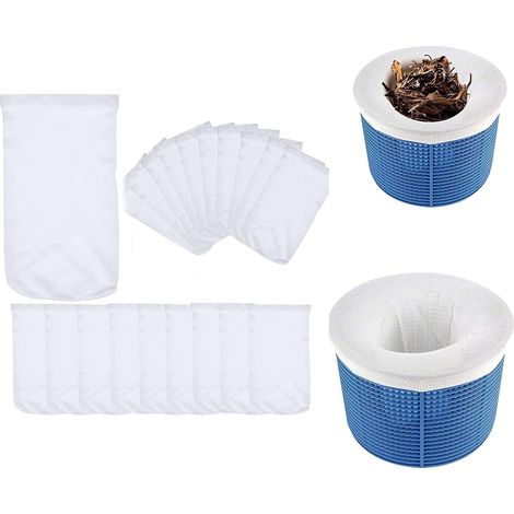 Lot de 20 chaussettes de piscine pour piscines à mailles fines et filtres de spa, en maille ultra-fine réutilisables pour les piscines au sol (1/5)