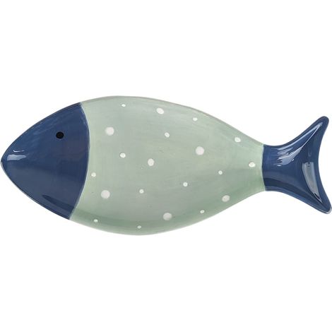 Handgefertigter Porzellan-Dekoteller mit Fischmotiv für die Wohnungseinrichtung, ideal als Geschenk oder für maritime Sammlungen