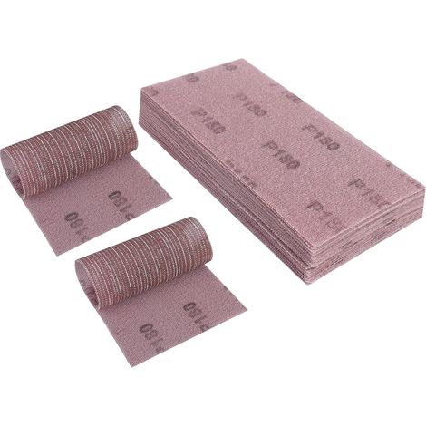 Treillis Feuilles Abrasive 115x230mm, 25 Pièces Papier a Poncer 180 Grains Abrasives Papier pour Ponceuse Vibrante Polir et Enlever La Rouille (1/5)