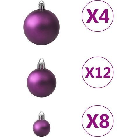Set di 100 palline di Natale, viola (1/4)