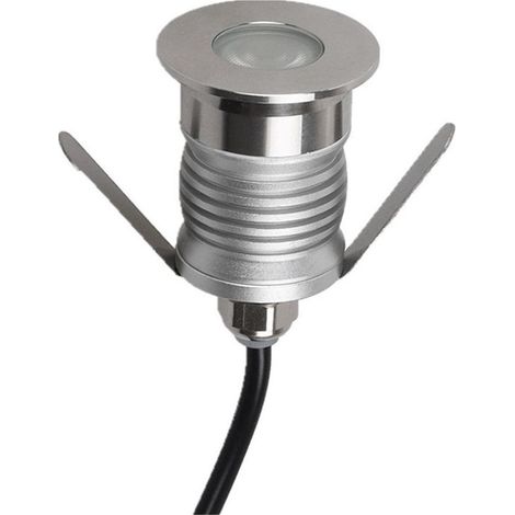 Spot LED encastré au sol 1W – étanche IP67 – éclairage extérieur pour jardins, terrasses et allées – Lumière blanche froide 6000K – (1/5)