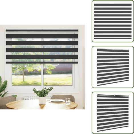 The Living Store Doppelrollo Schwarz 155x100 cm Stoffbreite 150,9 cm Polyester - Doppelrollo (1/5)