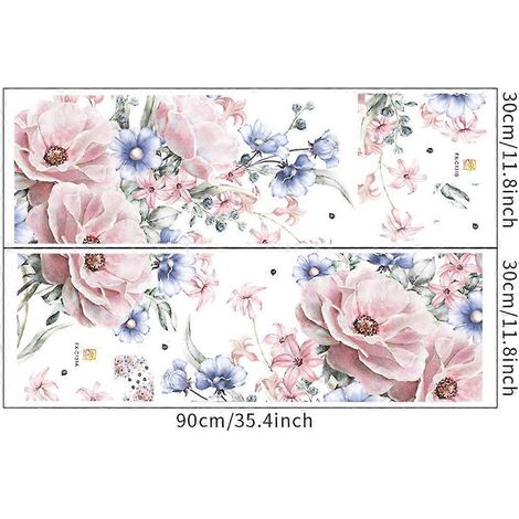 Sticker mural rose imperméable 3090cm bleu et rose décoration de salon (1/3)