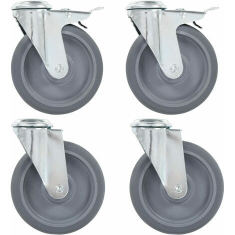 Ruote Girevoli con Foro per Bullone 8 pz 125 mm vidaXL (1/5)
