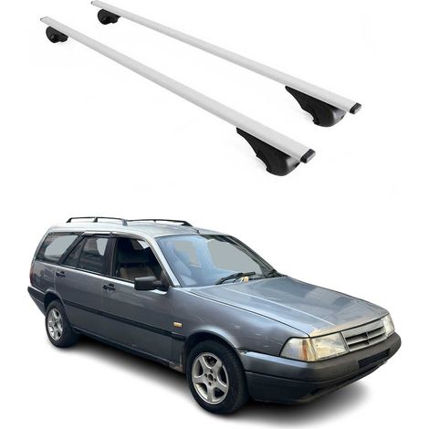 OMAC Dachträger Querträger für Fiat Tempra 1990-1996 – Abschließbar – Max. 75 kg – 2 Stangen Stahl Silber (1/5)