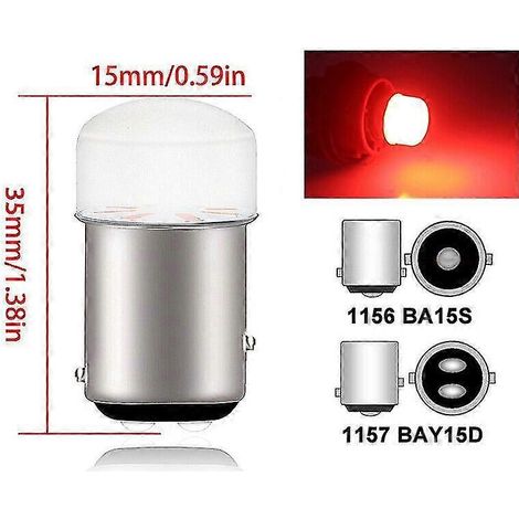 Ampoule LED BA15S BAY15D 5W pour feu arrière de voiture, feu stop, clignotant, 12 V CC (1/5)