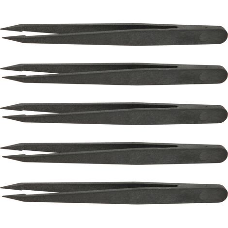 10 pièces Pince Anti-Statique Brillante avec Rayures Noires pour Appareils Auditifs et Électronique de Laboratoire (1/5)