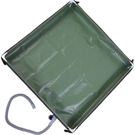 Base de Douche Portable Pliable, Base de Douche 31,5 X 31,5 X 3,9 Pouces avec Trou de Drainage et Sac de Rangement en, Idéale pour le Camping, le Camping-car, la Plage, la Extérieure (OD (1/5)