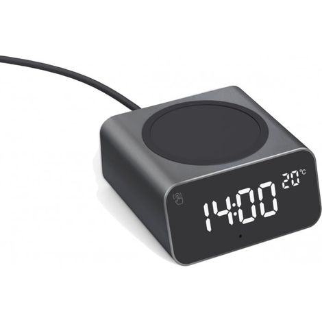 Réveil Numérique Chargeur Induction 15 W - Noir (1/5)