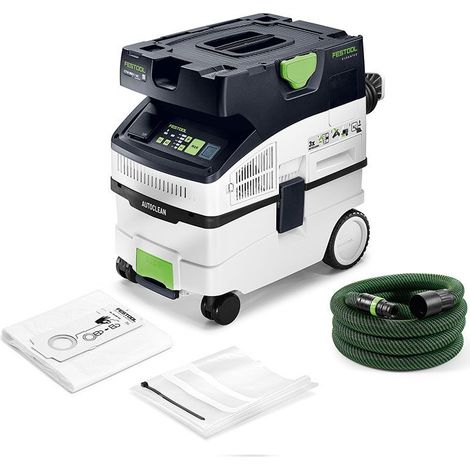 Festool – Aspirateur professionnel CTM MIDI AC – Puissance 1200W – Dépression 24000Pa – Technologie AUTOCLEAN – Pour poussières de bois et minérales