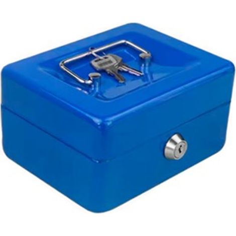 Caisse en acier ACCUMASTER - N° 0, 12,5 x 9,5 x 6 cm, poignée robuste, clés incluses