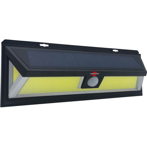 Lampada Solare a LED da Esterno Con Rilevatore di Movimento PIR 120°, BRENNENSTUHL, Luce da Parete Solare Compatta con Pannello Solare Integrato, COB LED luminoso 10W, 700 lm, IP 65, Nero (1/5)