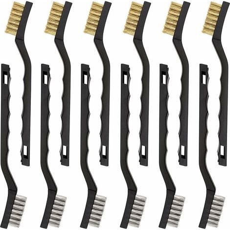 12 Mini-Metallbürsten aus Edelstahl und Messing (1/5)