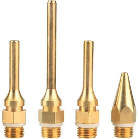 Ensemble de 4 buses de pistolet à colle en cuivre interchangeables avec diamètre de filetage de 10,8 mm, adapté aux outils de pistolet à colle chaude (1/4)
